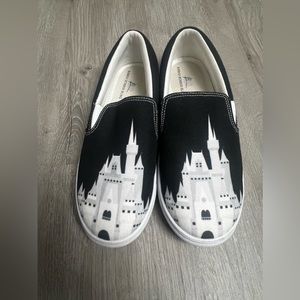 Disney Black Castle Slip On Shoes-Bibbidi Bobbidi Bling